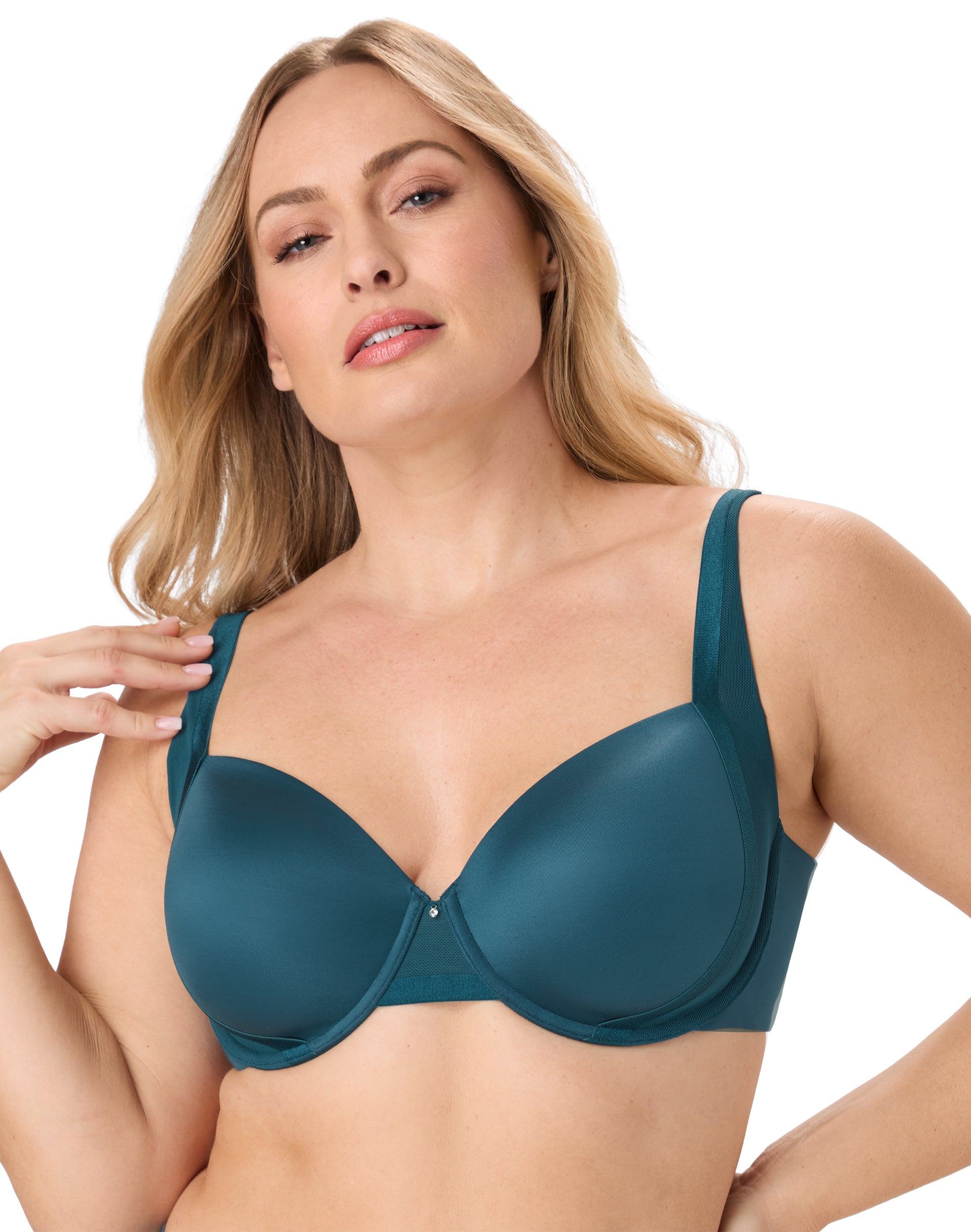 Bali Flawless Fit Women's Underwire Bra, Full-Coverage T-Shirt Sophisticated Teal 40DD