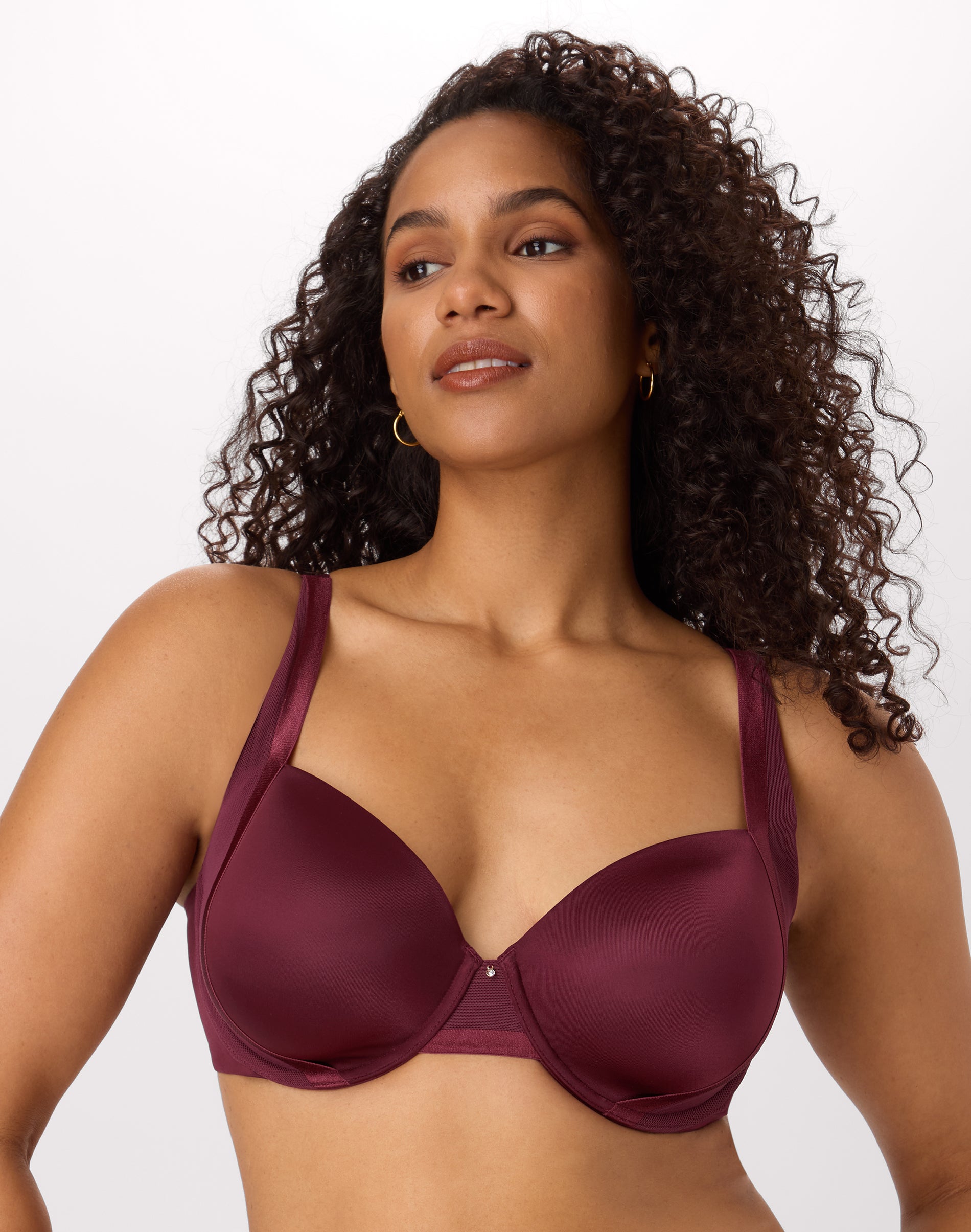 Bali Flawless Fit Women's Underwire Bra, Full-Coverage T-Shirt Cola Red 40DD
