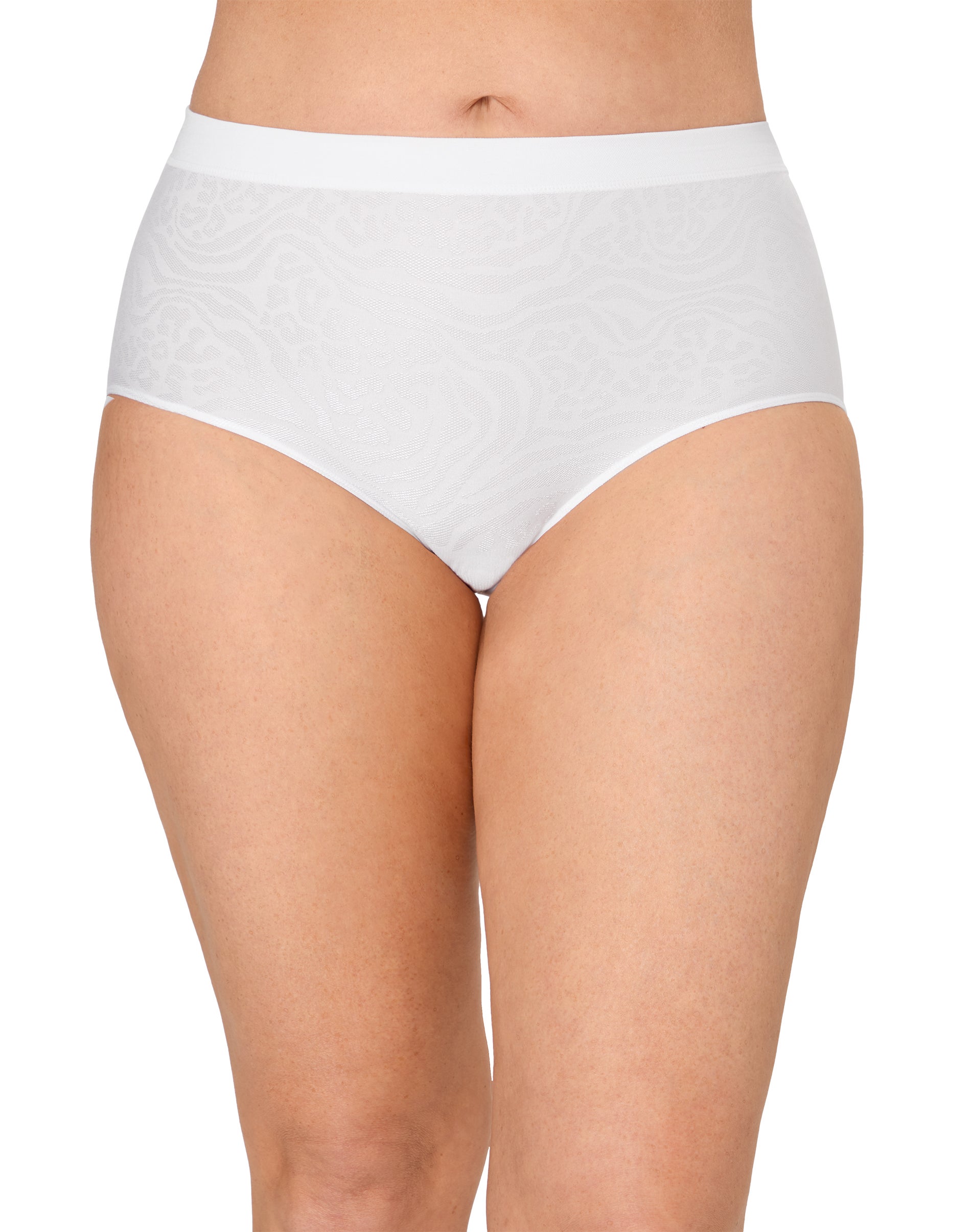 Bali One Smooth U All-Around Smoothing Underwear Brief White Mixed Animal 7 Women's