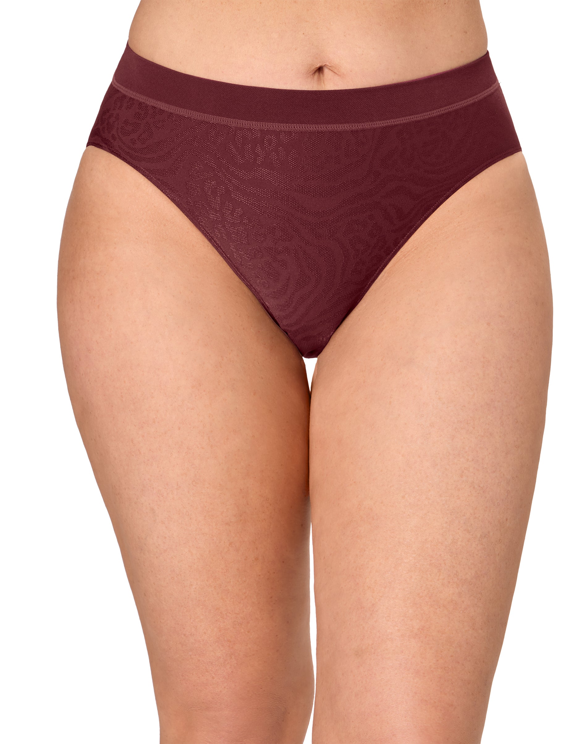 Bali One Smooth U All-Around Smoothing Hi-Cut Panty Cola Red Mixed Animal 9 Women's