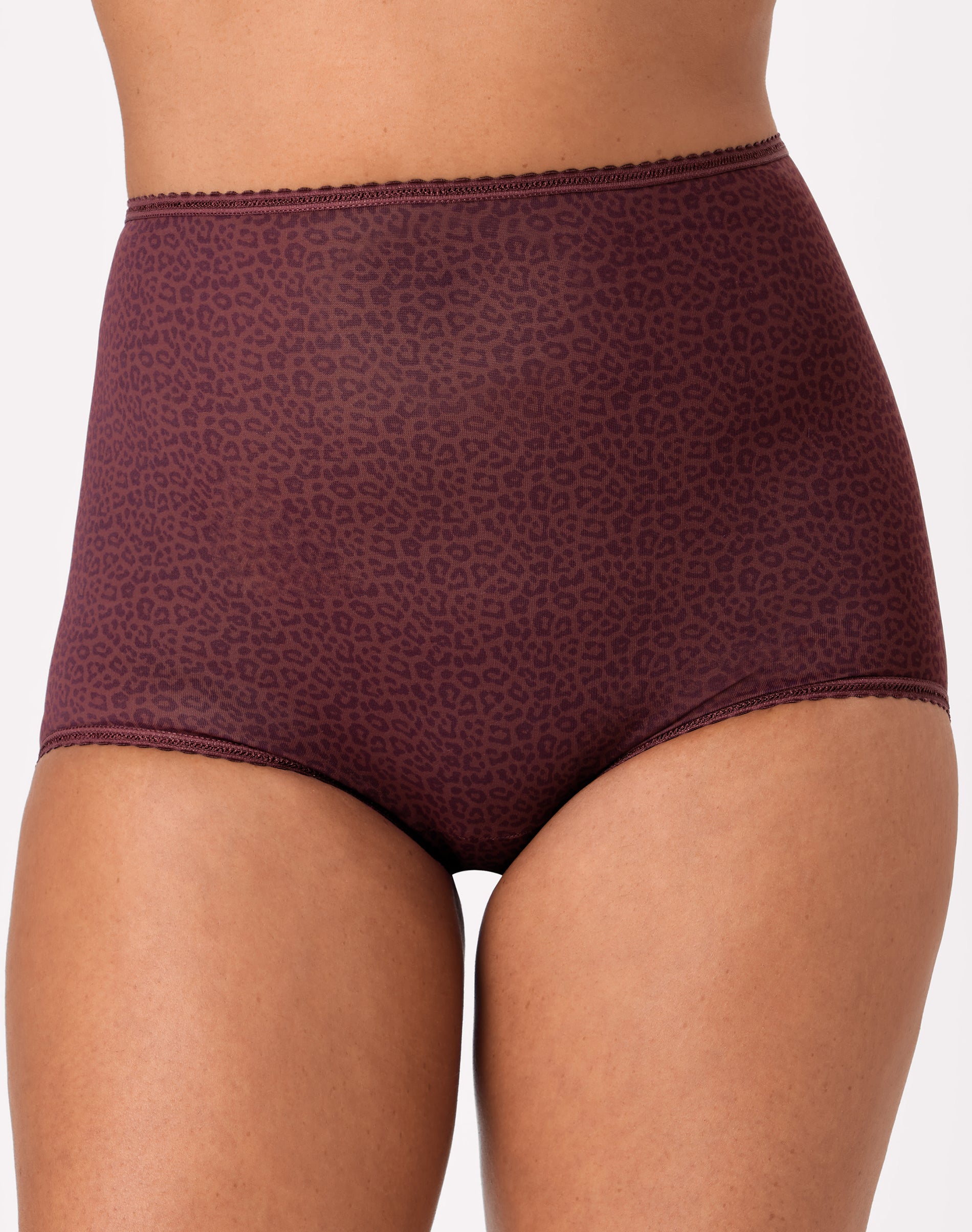 Bali Skimp Skamp Brief Panty Cola Red Animal Print 9 Women's