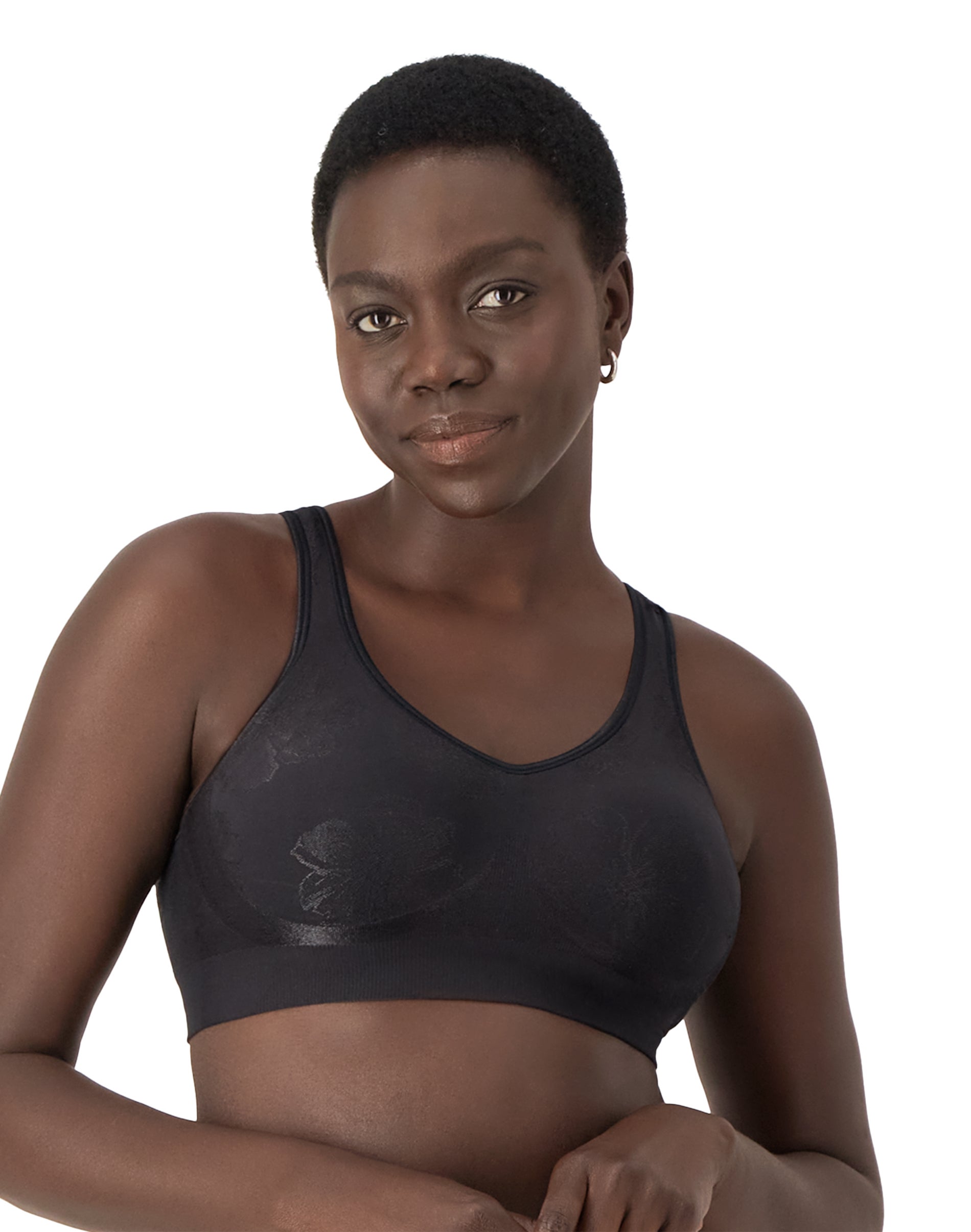 Bali Comfort Revolution ComfortFlex Fit Shaping Wireless Bra Black tropic L