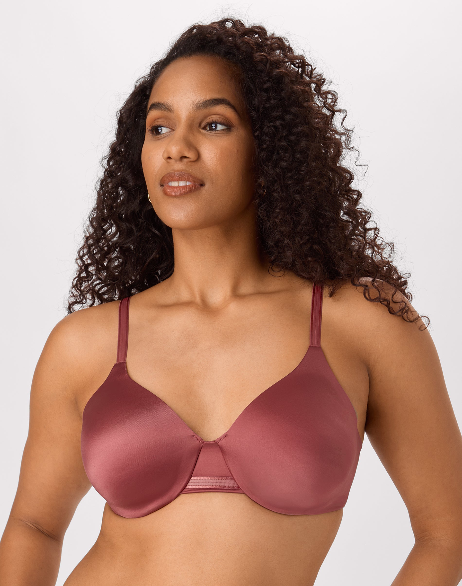 Bali One Smooth U Smoothing & Concealing Underwire Bra Mahogany Red 38C