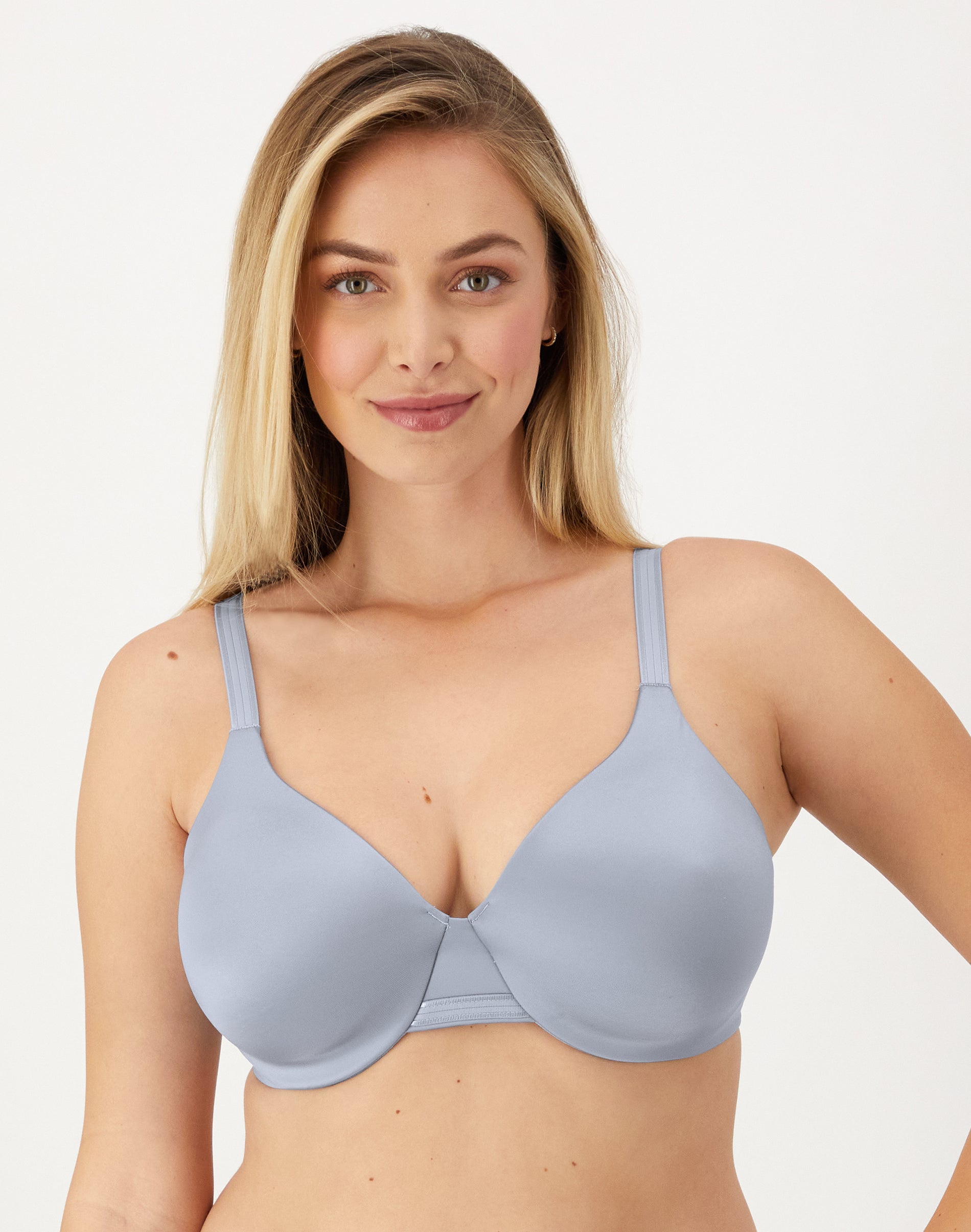 Bali One Smooth U Smoothing & Concealing Underwire Bra Silver Satin 34D