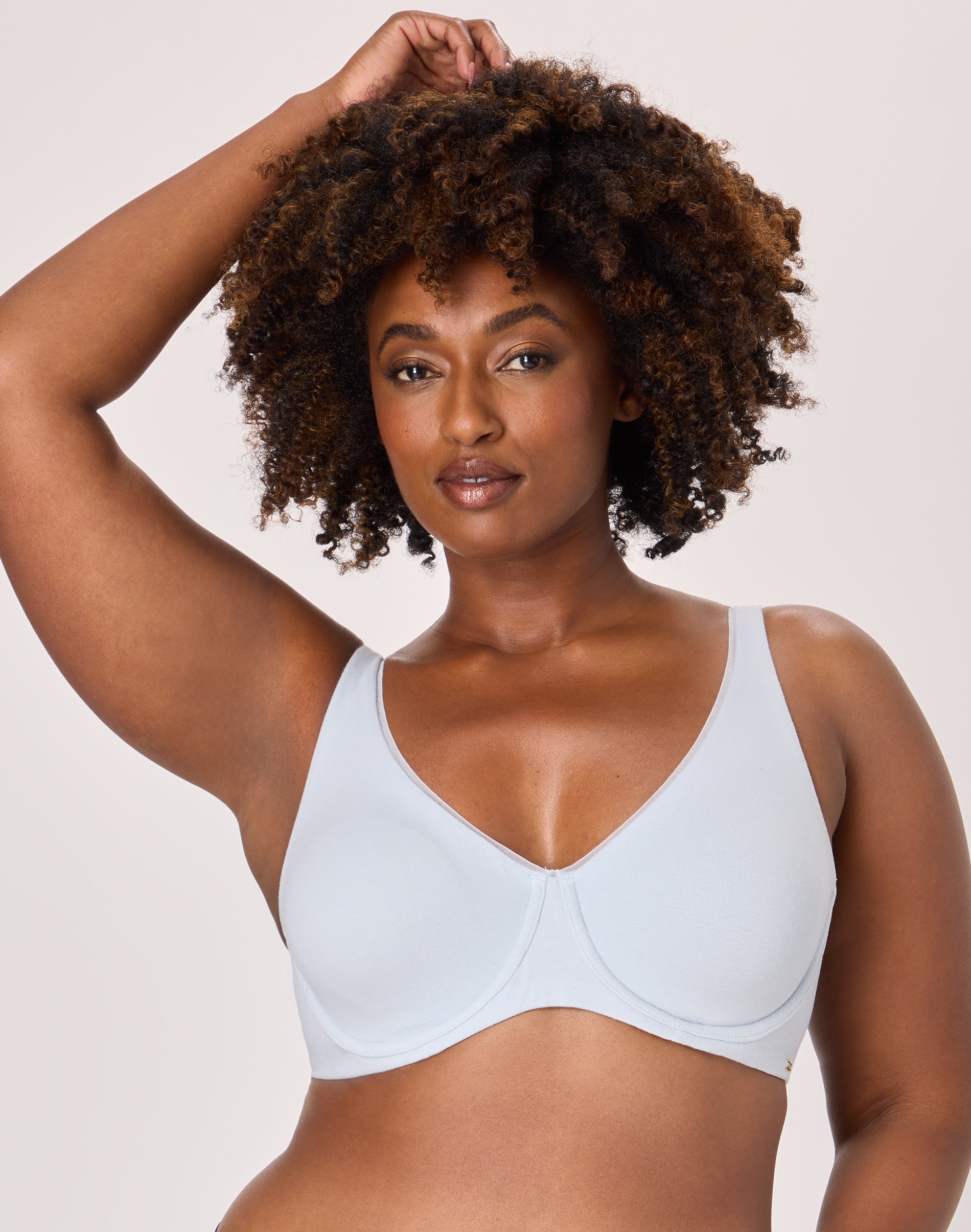 Bali Cotton Collection Underwire Bra, Moisture-Wicking, Convertible Salty Pepper Grey 36DD