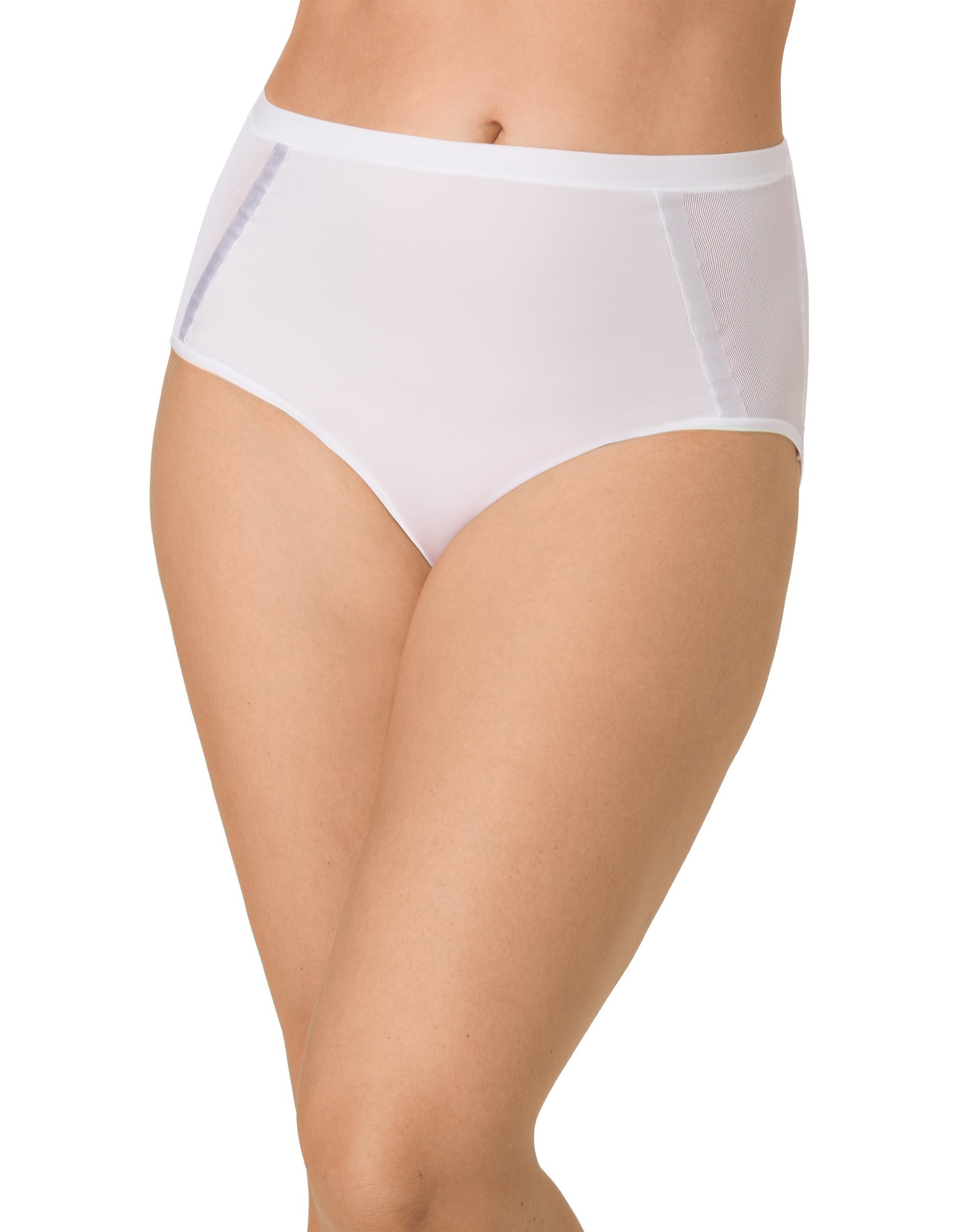 Bali Women's Underwear Brief, Flawless Fit, Moisture Wicking White M
