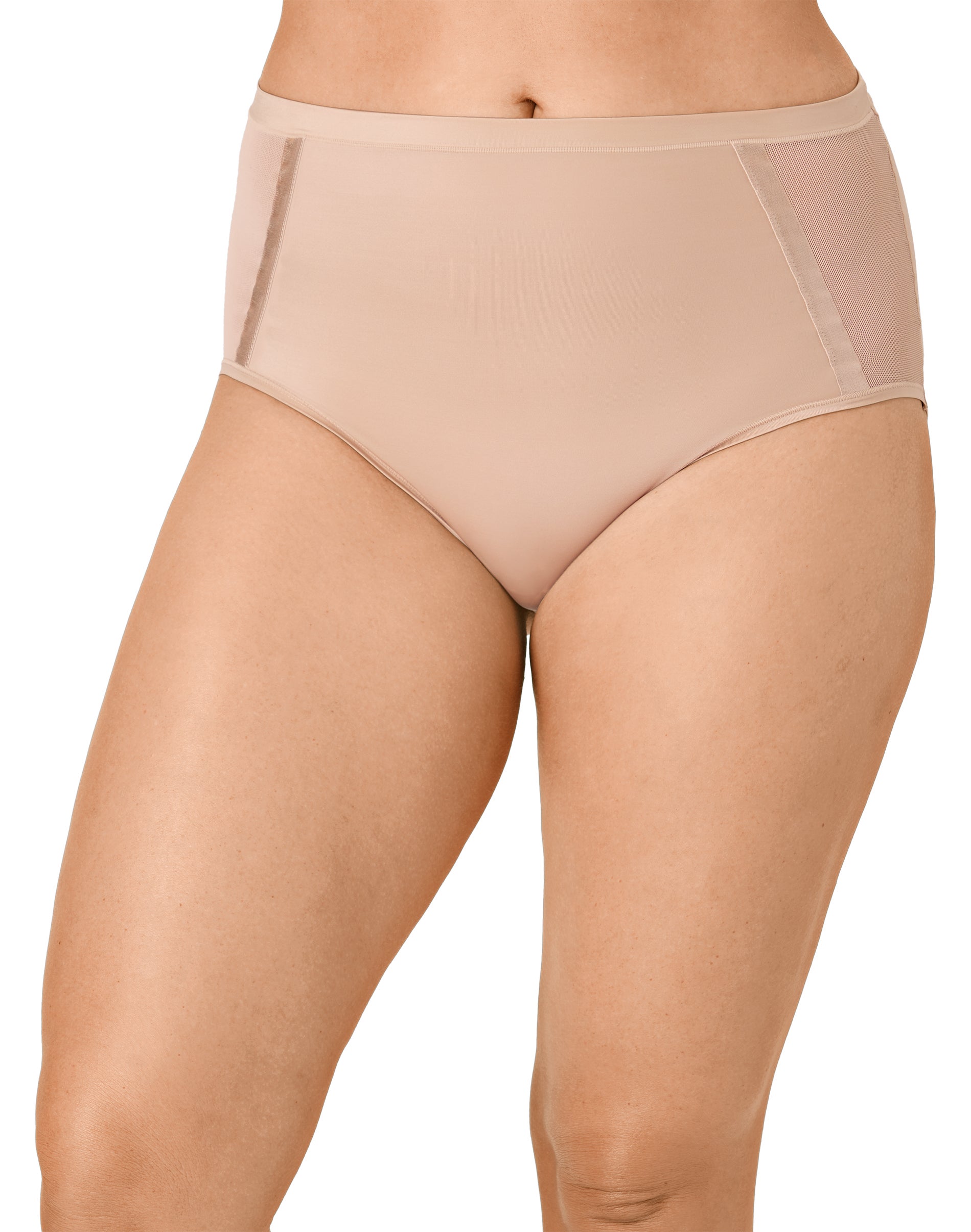 Bali Women's Underwear Brief, Flawless Fit, Moisture Wicking Almond L