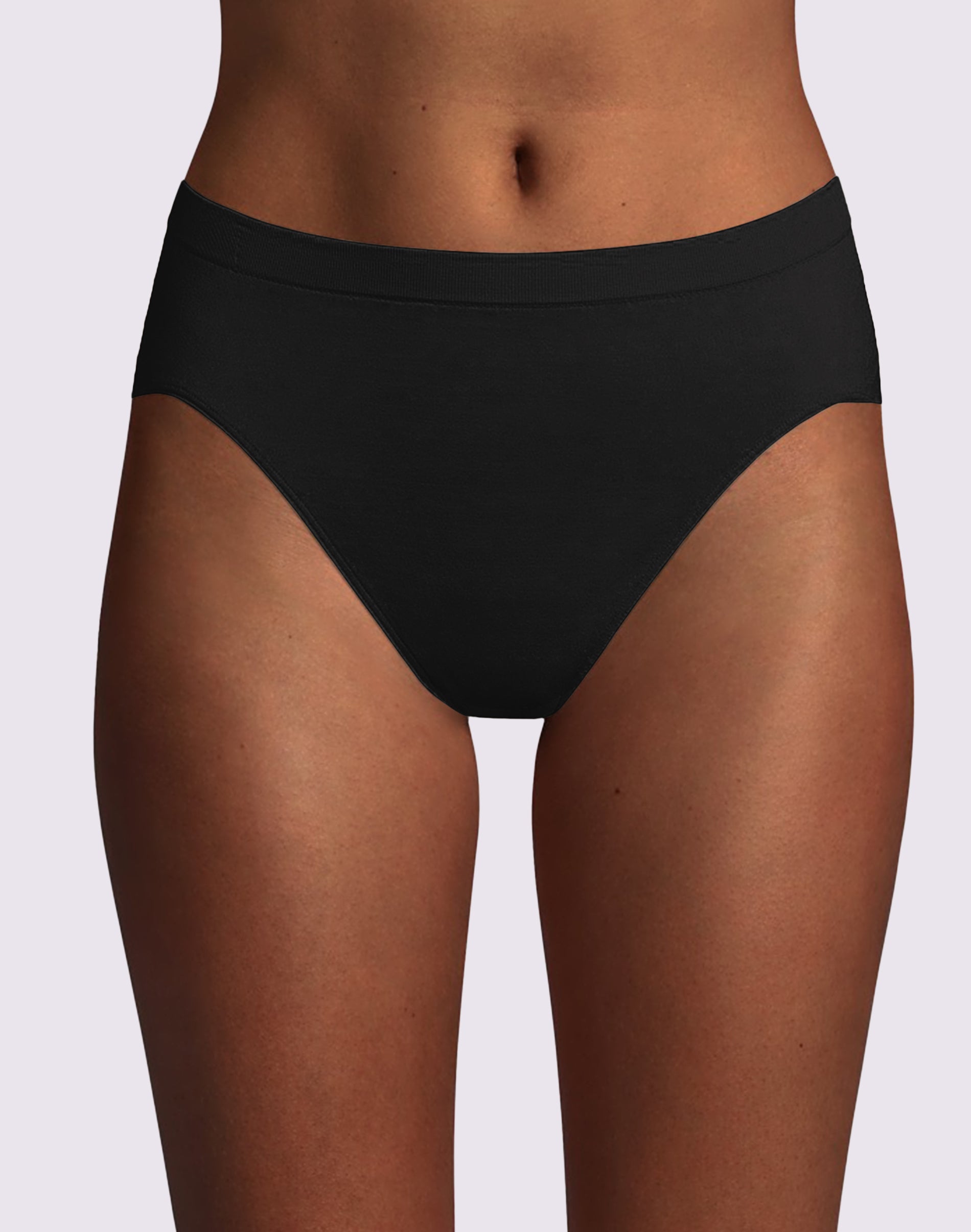 Bali Comfort Revolution Microfiber Hi-Cut Panty, 3-Pack Black/Black/Black 8/9 Women's
