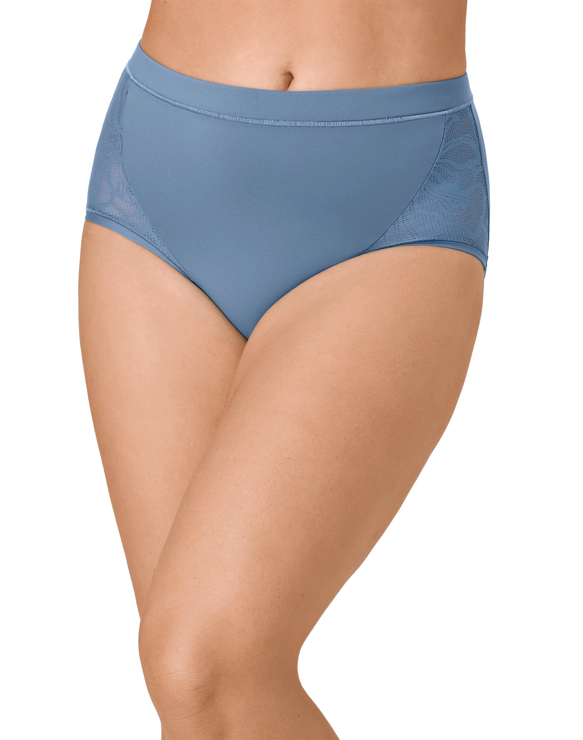Bali's Coolest Smoothing High Waist Brief Antique Blue XL Women's