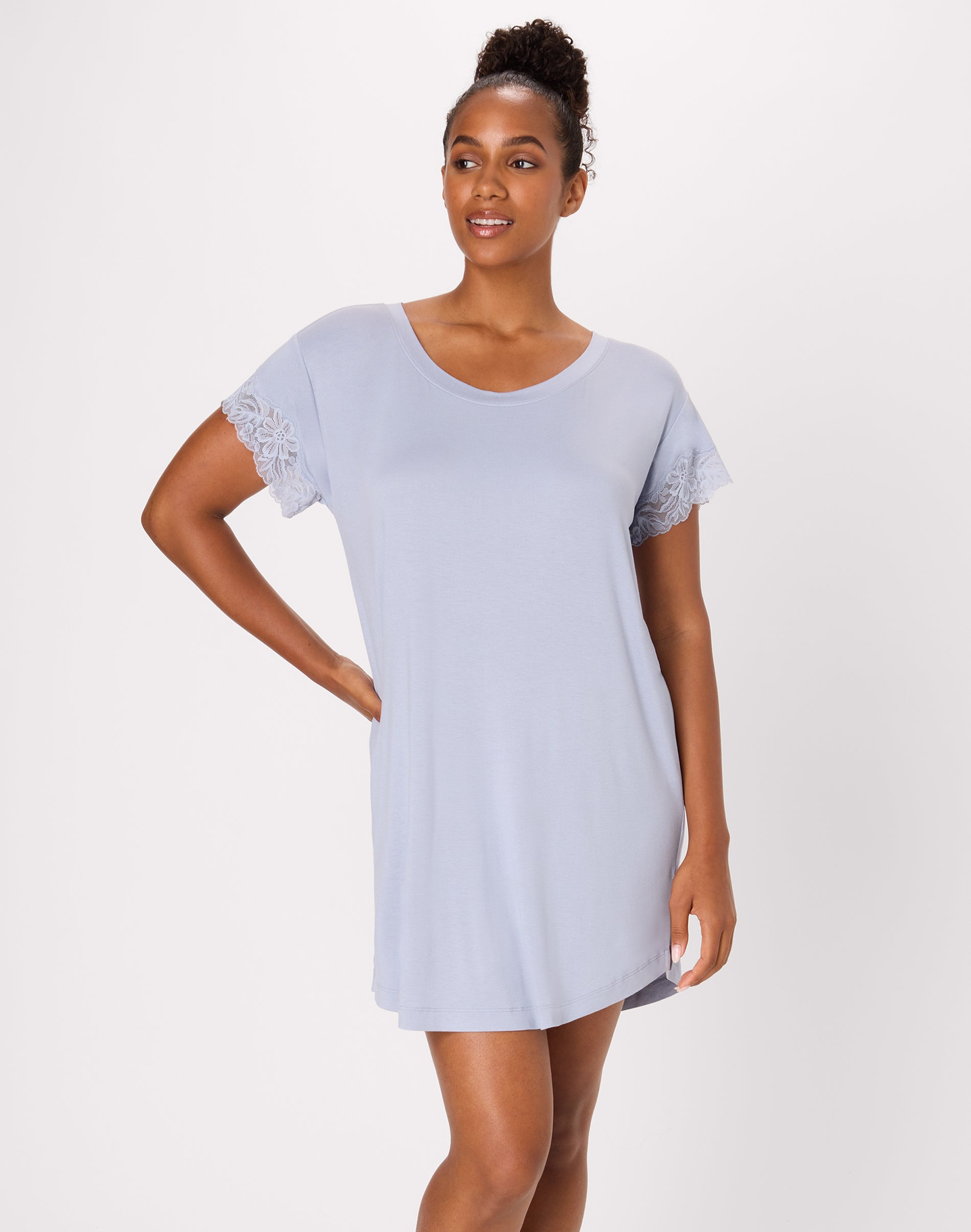 Bali Breathe Sleep Shirt with Lace Trim, Loose Fit Women's