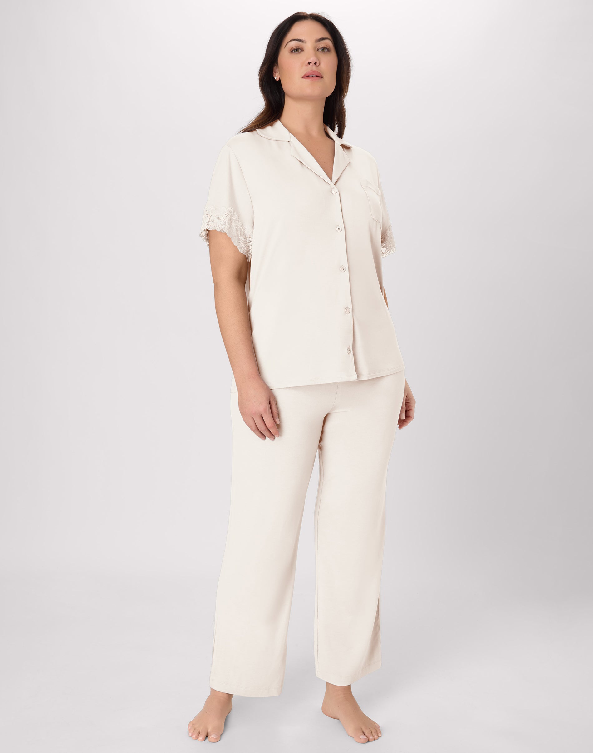 Bali Breathe Women's Pajama Set, Breathable Two-Piece Loungewear Pearl 2XL
