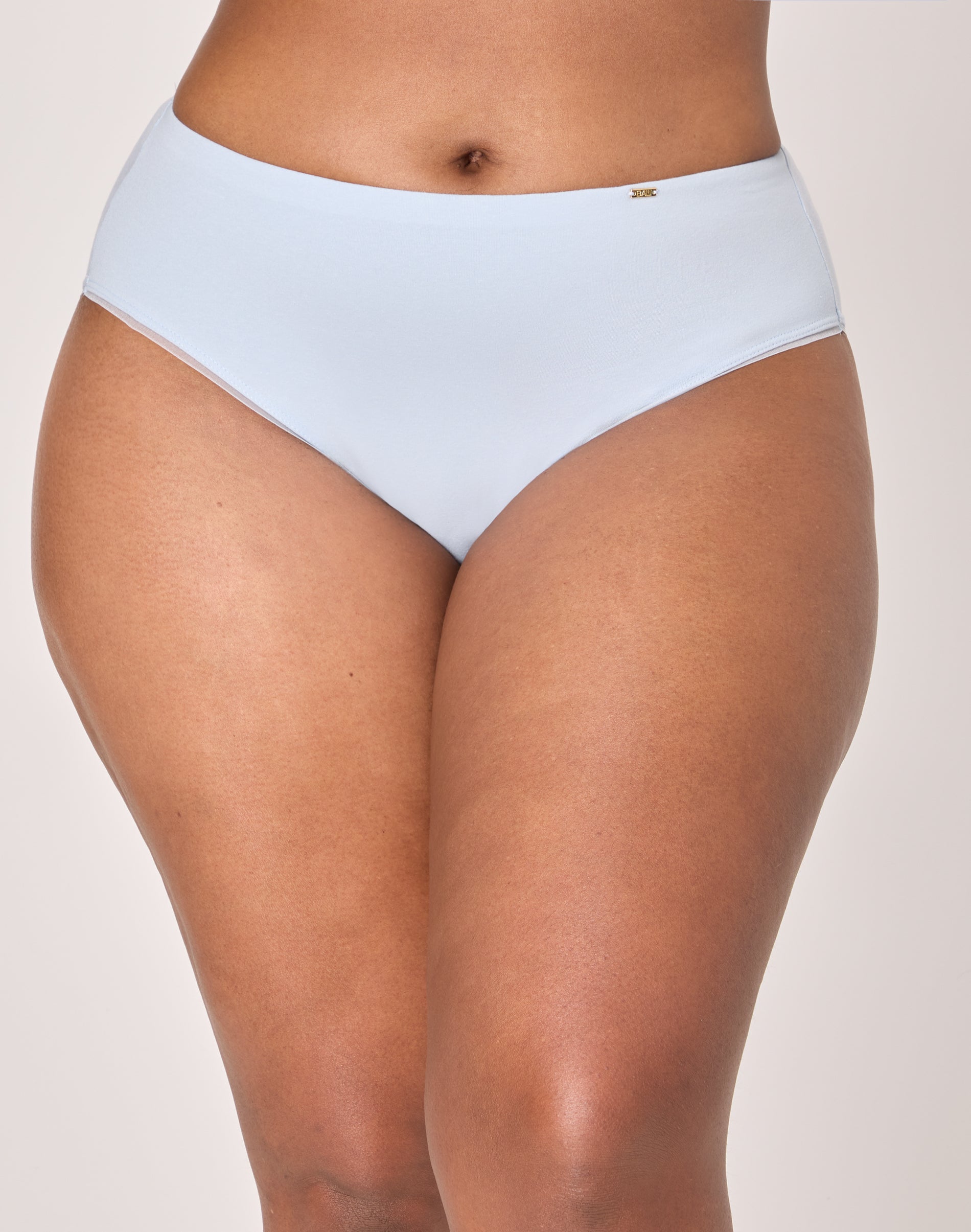 Bali Lux Cotton Essentials Hi-Cut Underwear, Cool Comfort Blend Salty Pepper Grey 7 Women's