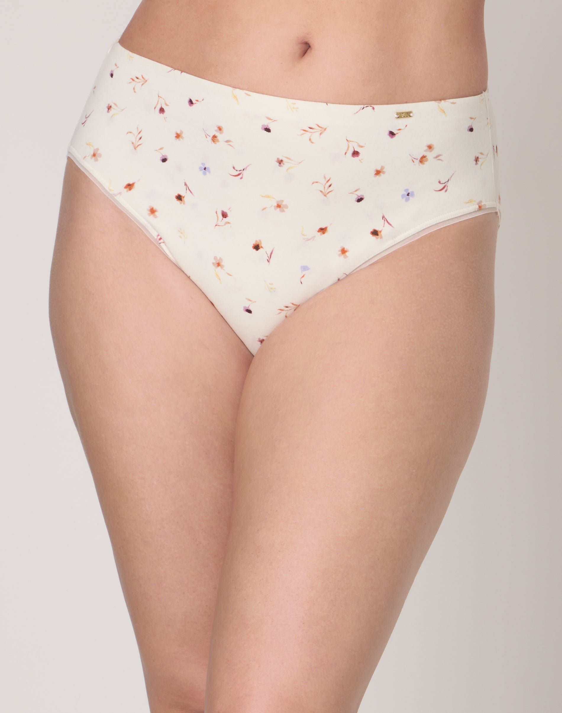 Bali Lux Cotton Essentials Hi-Cut Underwear, Cool Comfort Blend Ps Poppy Print 7 Women's