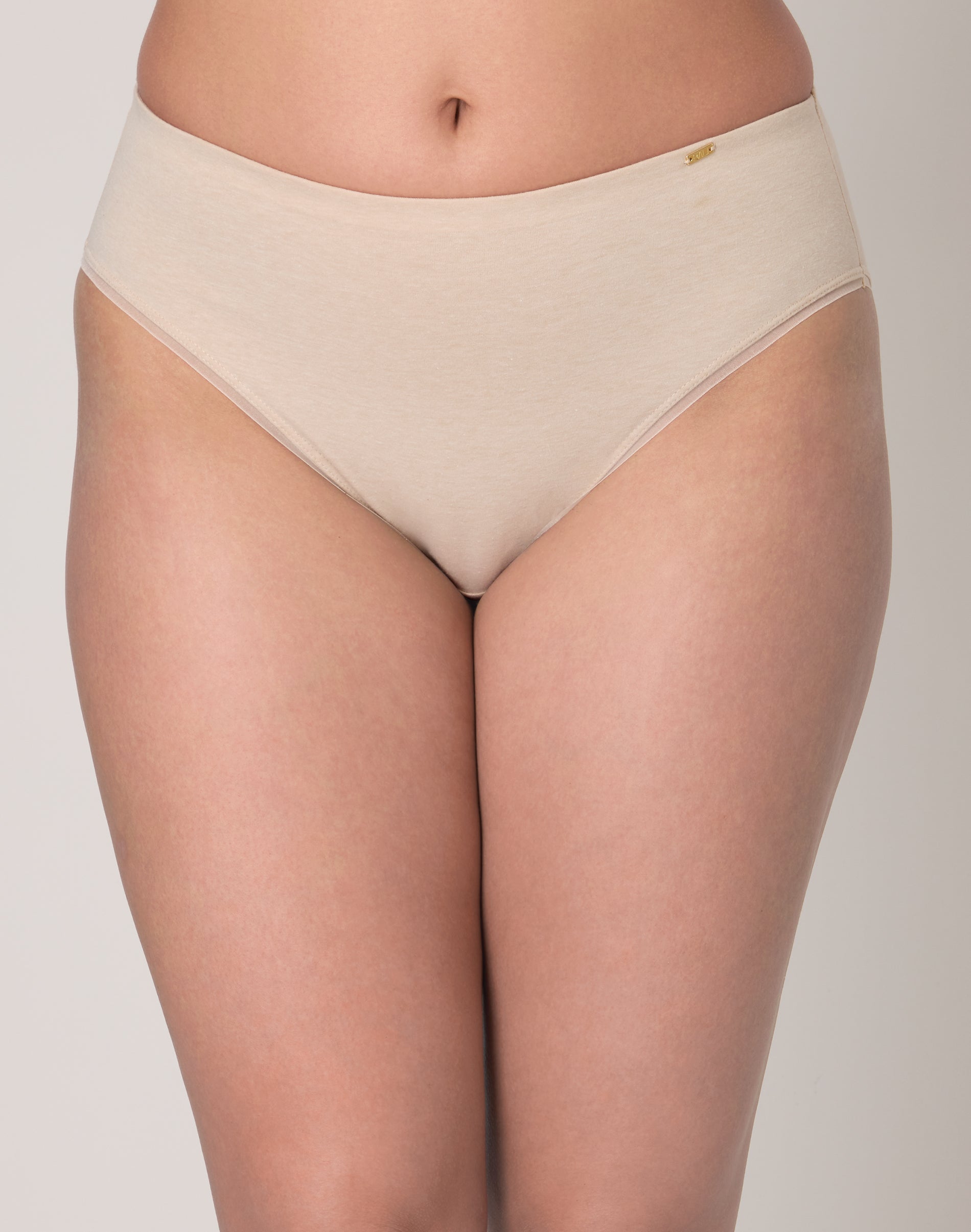 Bali Lux Cotton Essentials Hi-Cut Underwear, Cool Comfort Blend Tropical Sands Heather 5 Women's