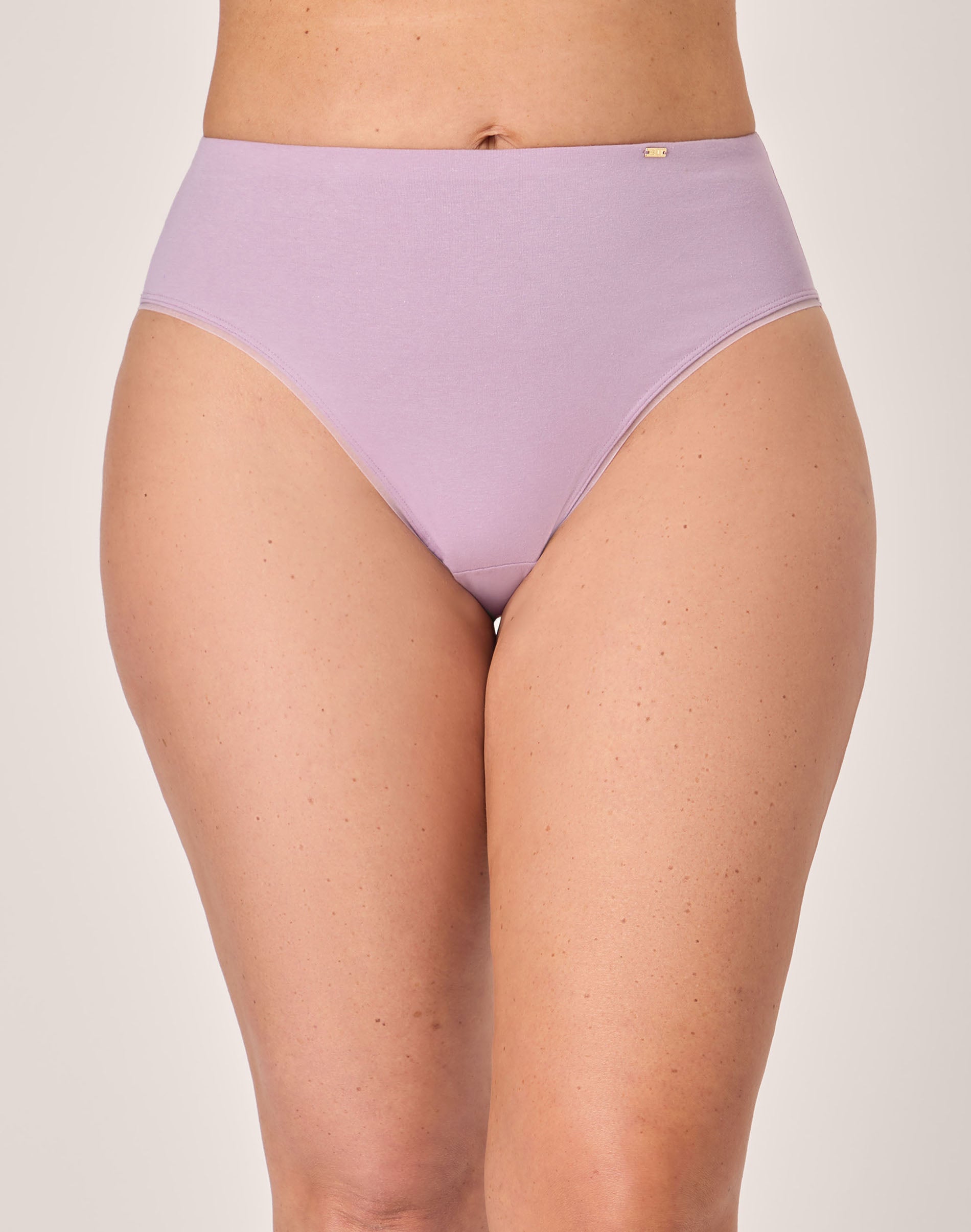 Bali Lux Cotton Essentials Hi-Cut Underwear, Cool Comfort Blend Purple Mauve 9 Women's
